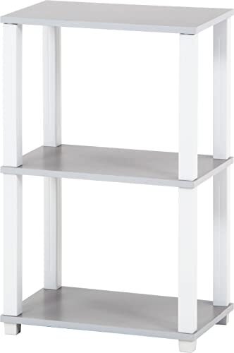 不二貿易 オープンラック シェルフ 3段 幅47×奥行29.5×高さ75.7cm グレー ホワイト 軽量 工具不要 収納ラック 組立商品 フィット拍卖