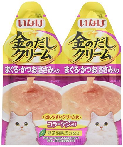 いなば キャットフード 金のだし クリーム まぐろ・かつお ささみ入り 60g(30g×2袋)×12個 (まとめ買い)拍卖