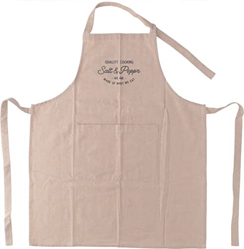 不二貿易 エプロン 幅65×厚み0.2×縦80cm ビスケット 丸洗い可能 3段階調節 ポケット付き カフェ風 Salt&Pepper 71951拍卖