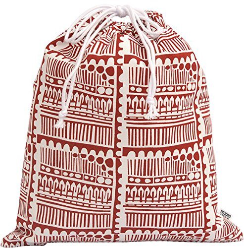 ルネ・デュー 巾着袋 北欧デザイン Studio Hilla 大 スタンプ レッド 15430008拍卖