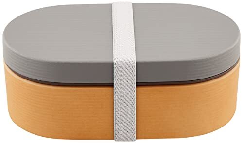 正和(Showa) 弁当箱 お米がくっつきにくい 木目 樹脂 小判弁当 チャコールグレー クリーンコート 電子レンジ・食洗器対応 600ml 男拍卖