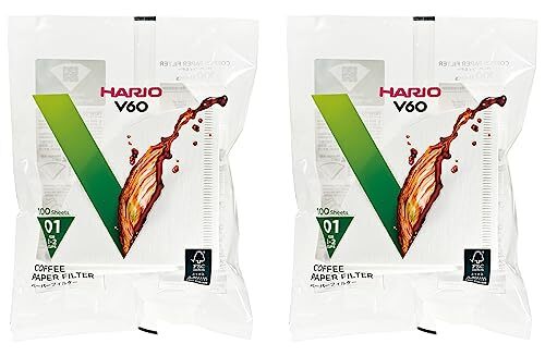HARIO(ハリオ) V60ペーパーフィルター 白 1-2杯用 日本製 VCF-01-100W100枚入り 2個セット拍卖