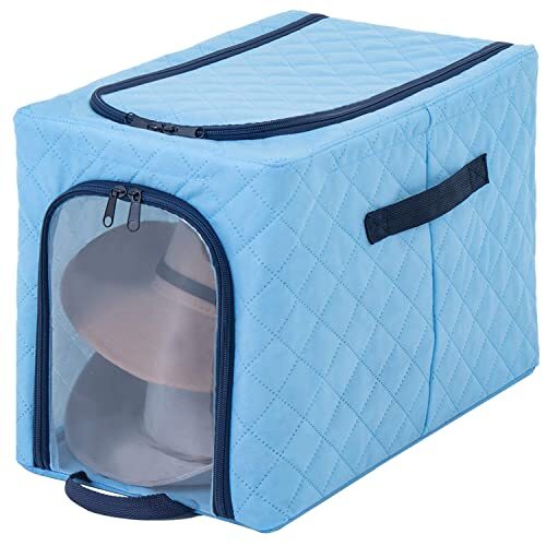 アストロ 収納ケース ライトブルー Sサイズ 約W25×D40×H28cm ワイヤー入り 不織布 吸湿 除湿 防ダニ 積み重ねできる 620-9拍卖