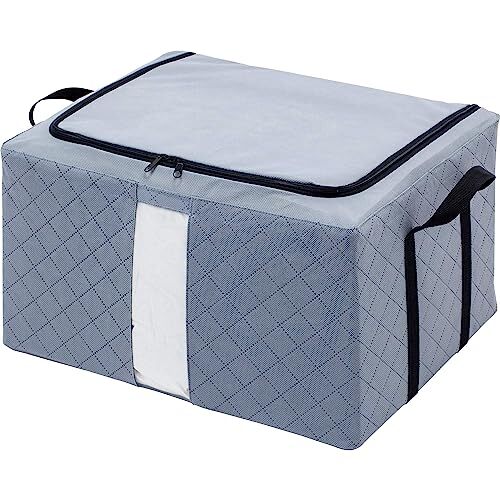 アストロ 活性炭消臭 ワイヤー入り 羽毛布団収納ケース 1個 活性炭の力で消臭 積み重ねOK 通気性の良い不織布 衣類 収納ボックス 衣装ケー拍卖