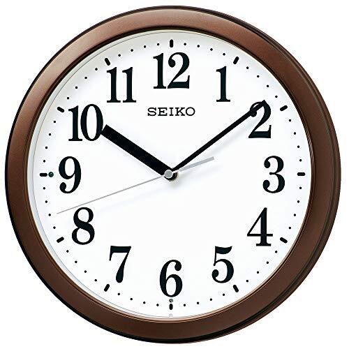 セイコークロック(Seiko Clock) セイコー クロック 掛け時計 電波 アナログ コンパクトサイズ 茶メタリック 直径28.0x4.6c拍卖