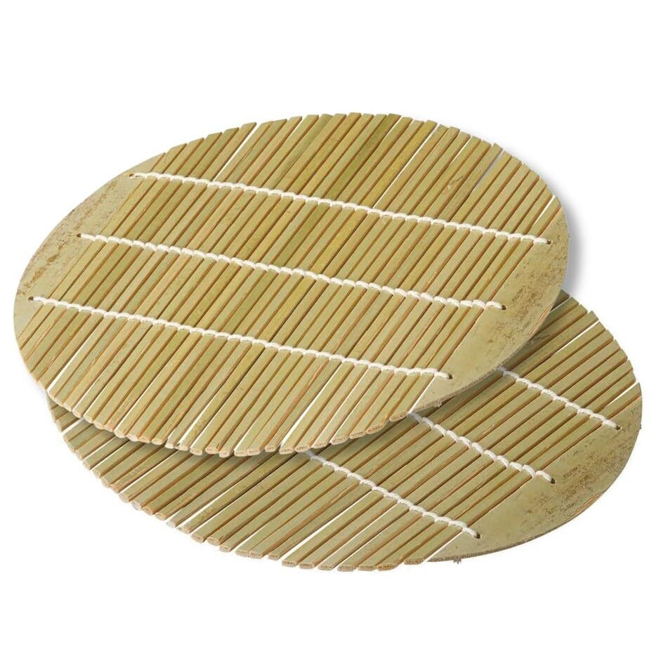 竹製 スダレ スノコ すのこ 麺皿用 直径約19cm 2枚セット 天ぷら用 うどん・ざる蕎麦用 丸型 天然素材 家庭用 業務用 18005拍卖