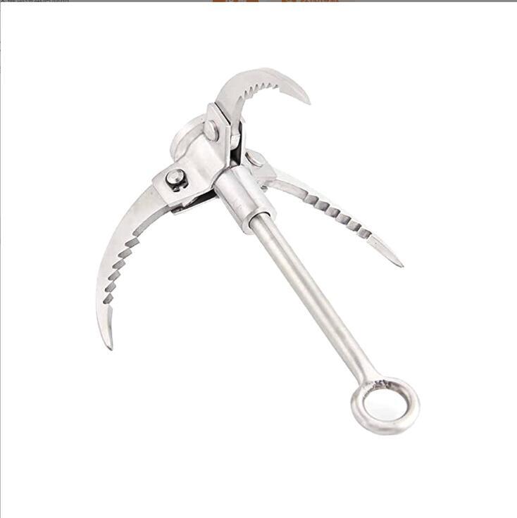 新入荷人気サバイバル グラップリングフック 登山 ツール アウトドア ロッククライミング 折りたたみ 3足フック アイスロック拍卖