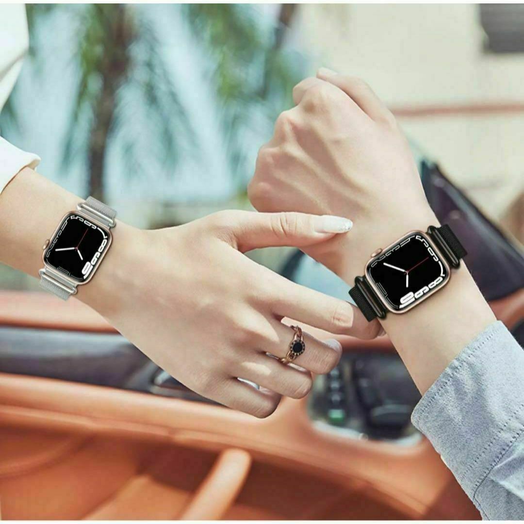 ブラックコンパチブル Apple watch ステンレスベルト 男女兼用拍卖