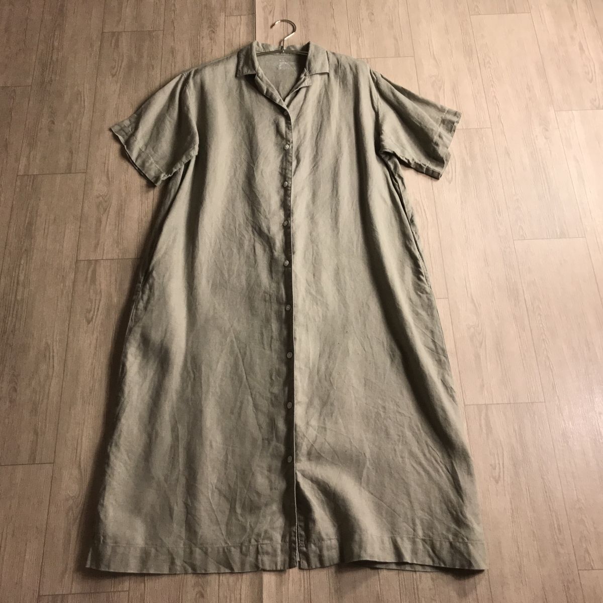 100円スタート□ 無印良品 MUJI リネン100 % 麻 ワンピース拍卖