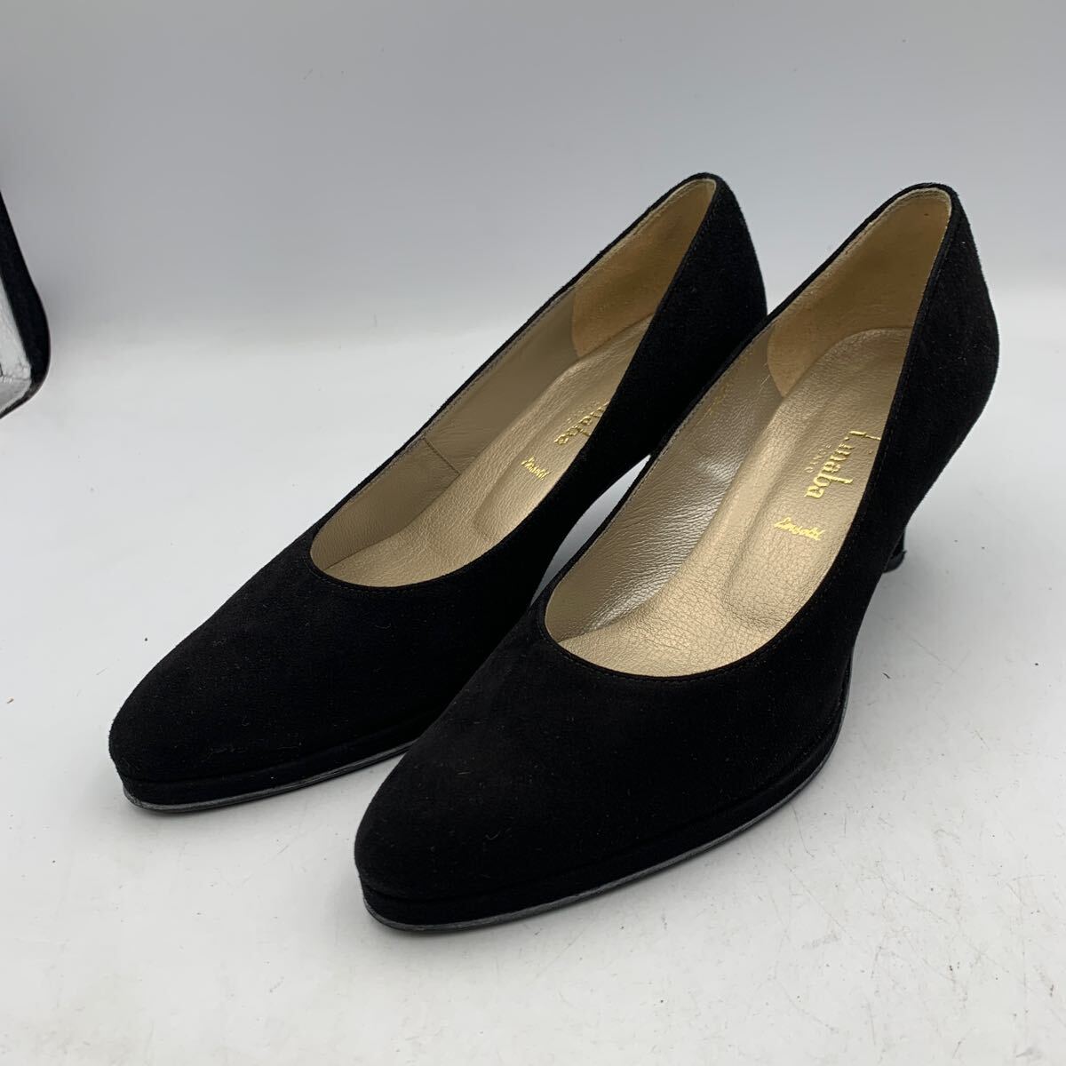 S412 t.inaba ティーイナバ レディース パンプス 22.5cm ブラック スエード 日本製拍卖