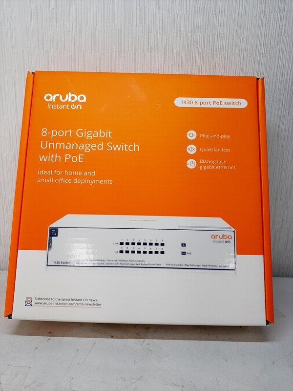 【b04】未使用 HPE スイッチングハブ R8R46A#ACF RJ-45オートセンシング10/100/1000 Class4 PoEポートx8 11.90Mpps 16Gbps 64W Class4 PoE拍卖