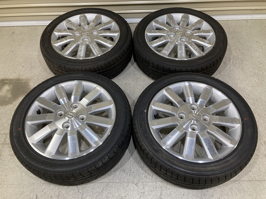 スズキ MH21S ワゴンR RR 純正 14インチ 4.5J +50 PCD100 4H POTENZA RE030 165/55R14 4本セット (S1674)拍卖