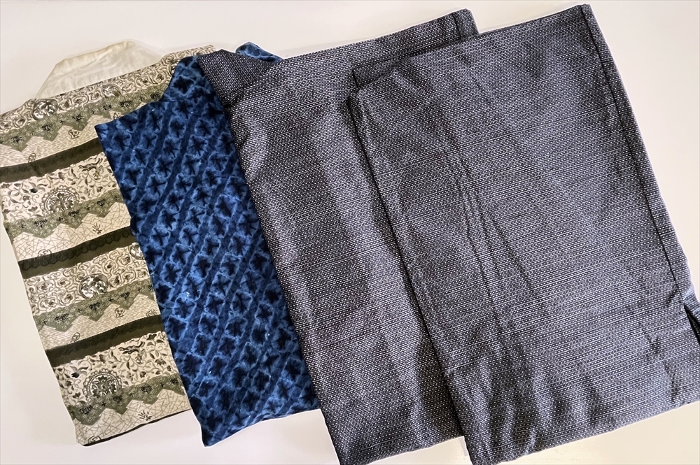 花とら●リサイクル着物 男性用 本場大島紬アンサンブル 長襦袢 半襦袢 モスリン 絹 リメイク 素材 250601拍卖