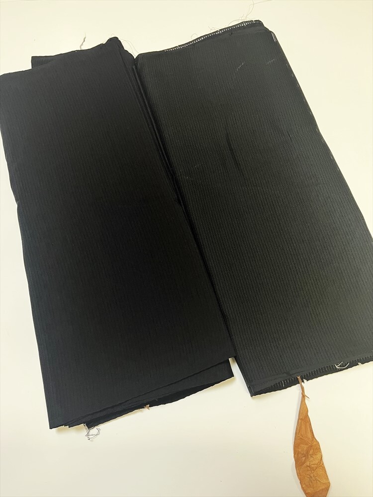 花とら●アンティーク 解き洗い反物 絽 正絹 喪用2点まとめて リメイク 素材 細工用 250601-6拍卖