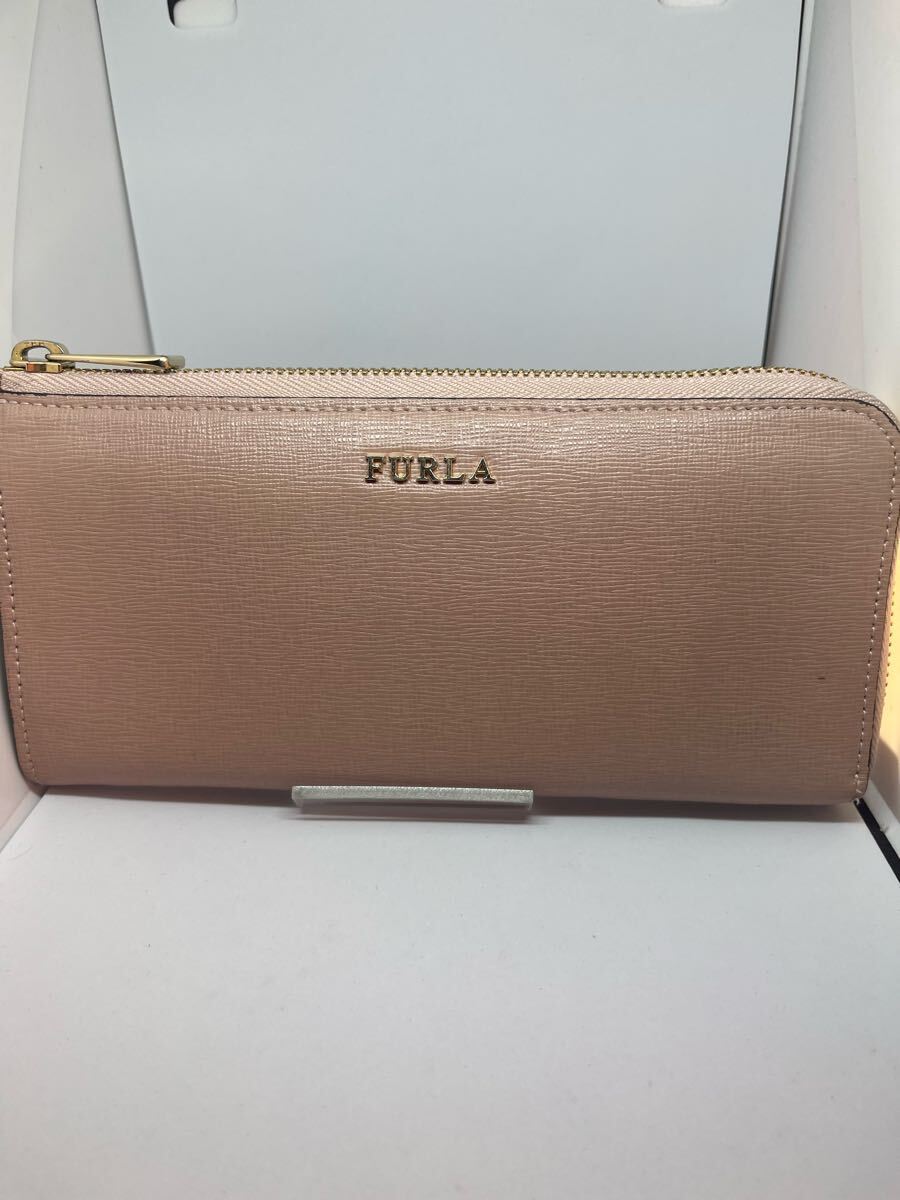 FURLA L字ファスナー長財布 レザー ピンクベージュ ロングウォレット レディース ブランド フルラ L字ファスナー 長財布拍卖