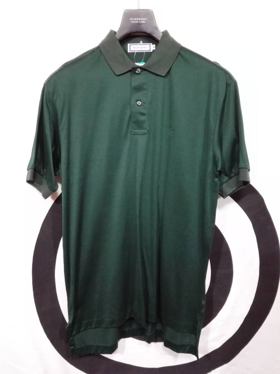 90s YVES SAINT LAURENT イヴサンローラン 半袖ポロシャツ M グリーン YSL コットン100% デッドストック 《未使用》拍卖