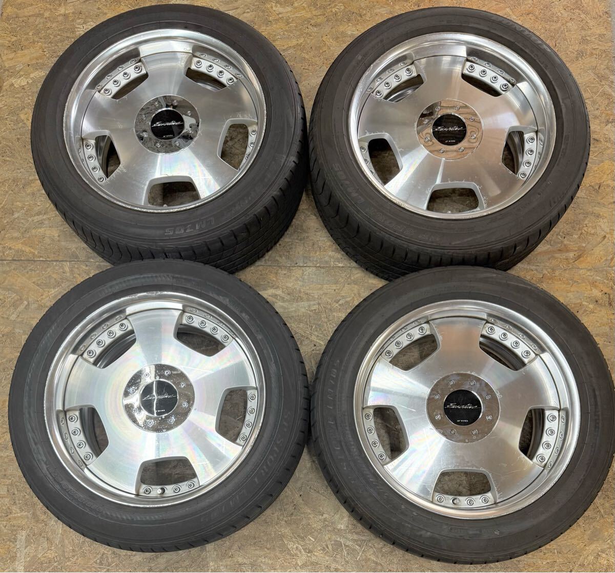 【希少!】WORK ユーロライン DH 18インチ 8.5J+45 PCD114.3 5穴 5H Euroline 深リム 当時物 絶版 クラウン アリスト JZX100 スカイライン拍卖