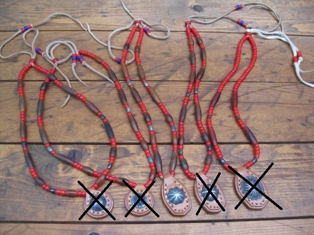 ★アメカジ ネイティブインディアンスタイル シルバーコンチョ仕様 ビーズネックレス  ★ アメカジ ハンドメイド ハーレー拍卖