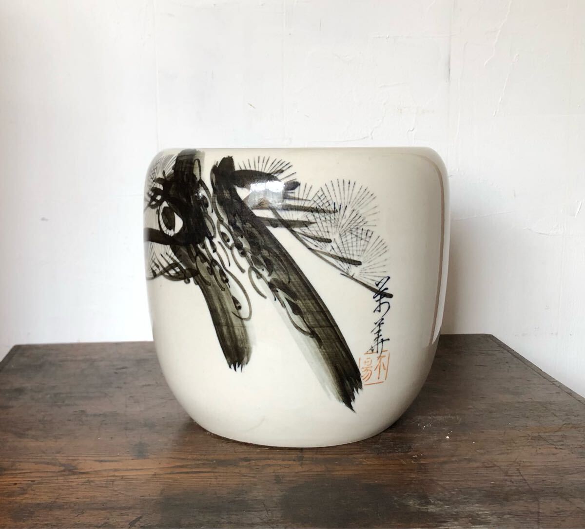 陶器 火鉢/手炙り/ メダカ鉢/ 鉢/鉢カバー/ フラワーベース/古道具/ビンテージ拍卖