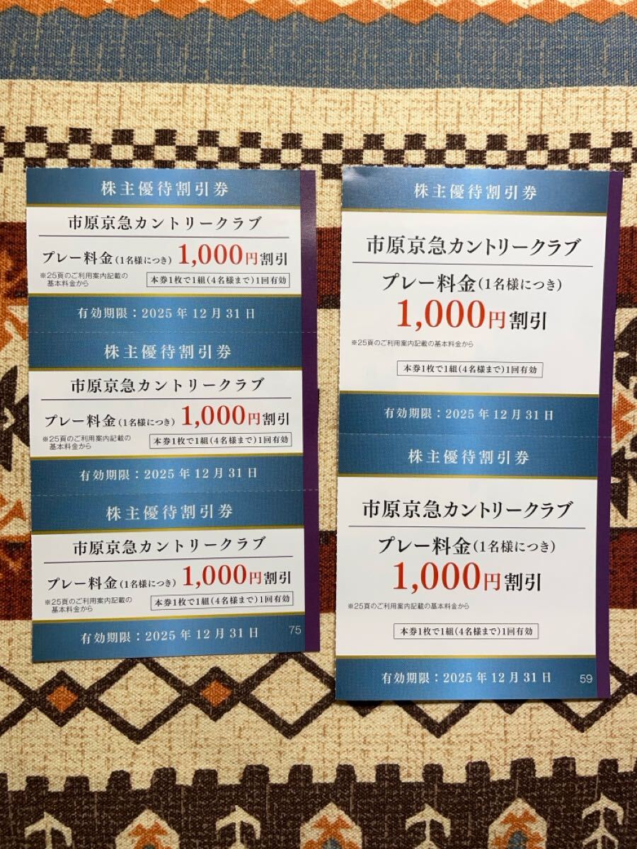 ★ミニレター・即決あり★市原京急カントリークラブ プレー料金割引券 5枚/2025年12月31日迄・京浜急行・株主優待割引券・ゴルフ場・千葉拍卖