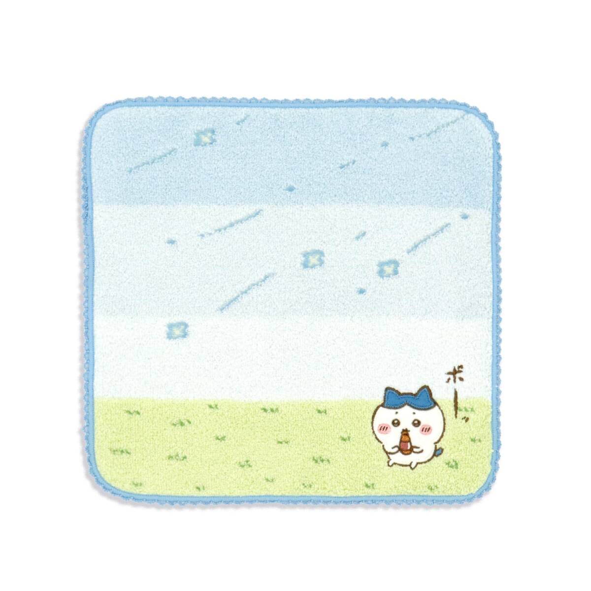 ちいかわ(Chiikawa) そよかぜ タオルハンカチ ブルー ハチワレ レース 無撚糸 41-1250080 約25×25cm拍卖