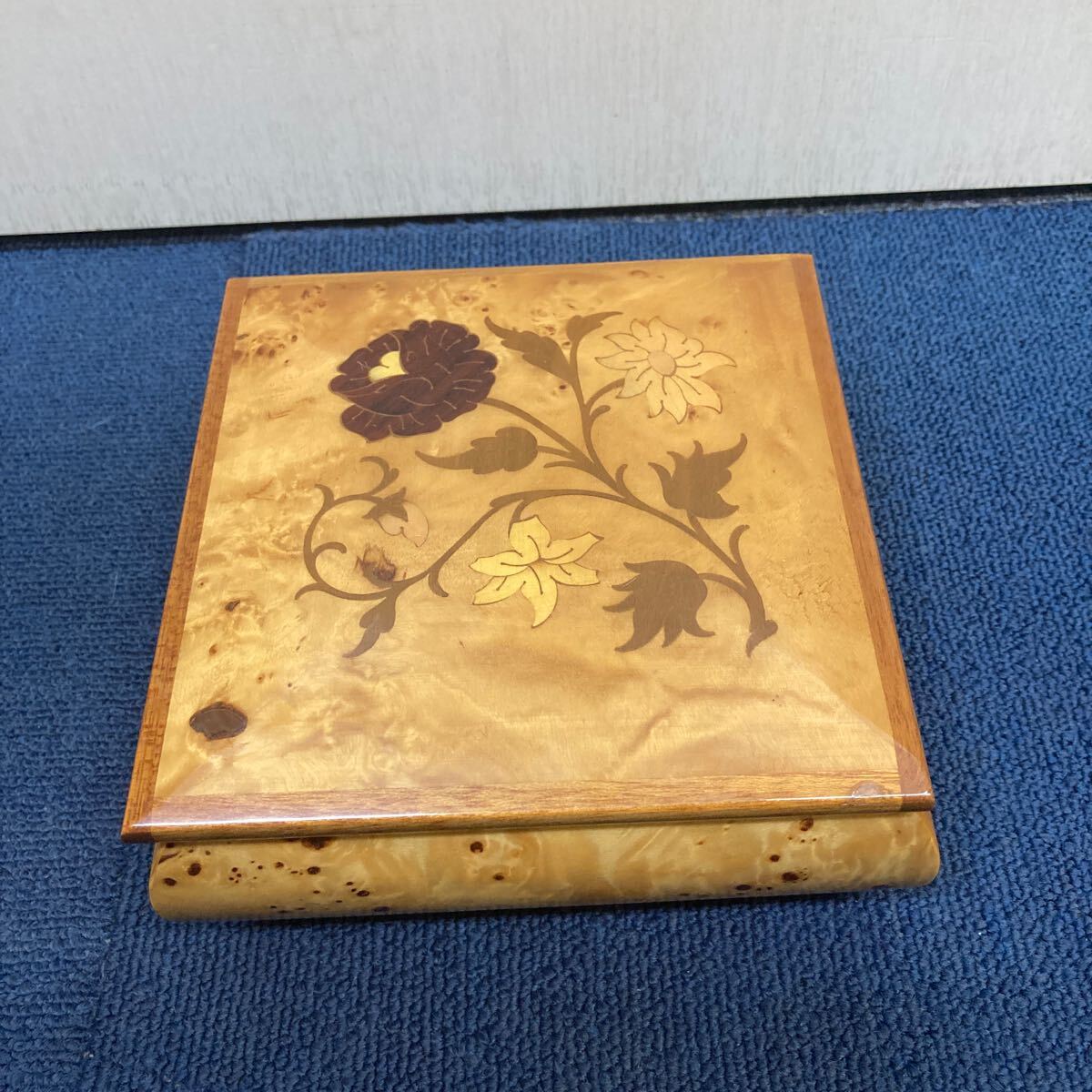 38484 0713Y 木製 アンティーク 象嵌 ジュエリーケース 宝石箱 オルゴール拍卖