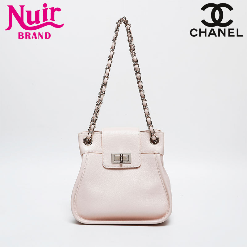 極美品 シャネル CHANEL 8番台 2003-2004 レザー チェーン 2.55 ショルダーバッグ ピンク WS20350拍卖