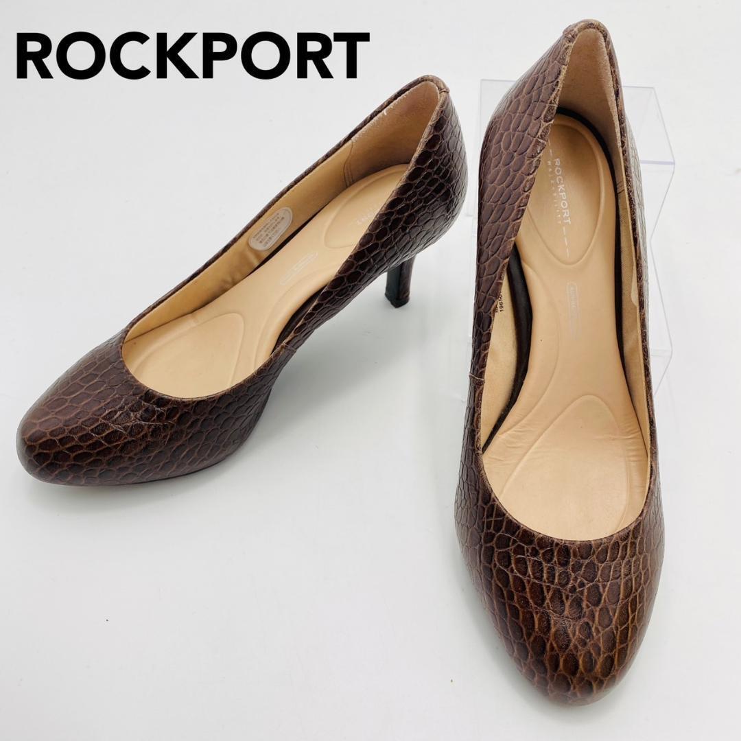 ROCKPORT パンプス クロコ型押し ラウンドトゥ コンフォート23cm ロックポート レディース hws01962拍卖