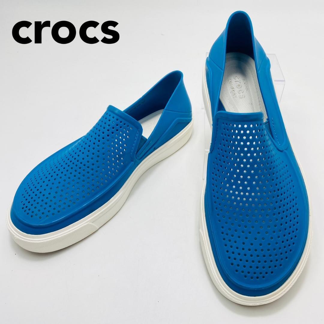 crocs スリッポン ラバー M7 メンズ ブルー クロックス hws02106拍卖