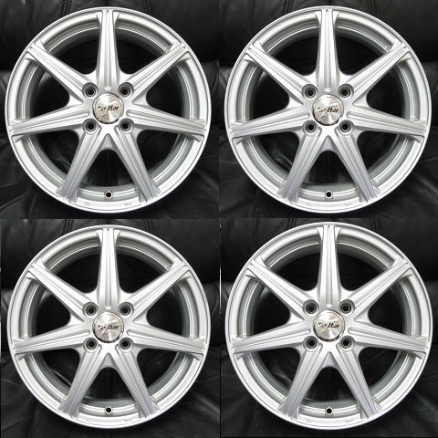 ■USED■Weds Treffer 15インチ4本セット■5.5J +50 4H PCD100■フィットシャトルフリードインサイトキューブ■拍卖