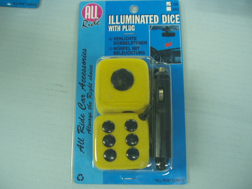 未使用 レトロ 2連ダイスライト 黄色 バニング カスタムカー 90年代 ハンギングダイス ストカン プロット デコトラ アート拍卖