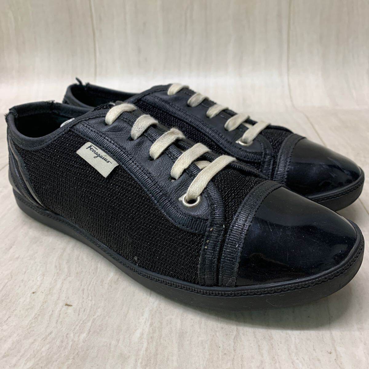 K532 FN-250718-19 Salvatore ferragamo サルヴァトーレフェラガモ カジュアルスニーカー ブラック レディース 約23.5cm 6拍卖