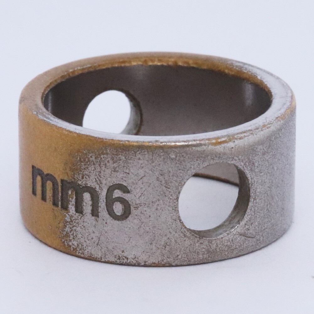 14号 MM6 ロゴ カットアウト リング シルバー ゴールド SM7UQ0022 SV0148 952 エムエムシックス 指輪 Maison Margiela メゾンマルジェラ拍卖