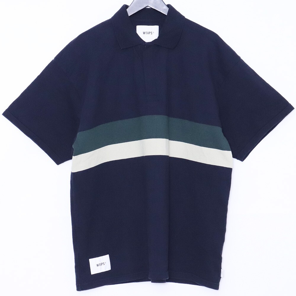 WTAPS MC/SS/COTTON.TEXTILE サイズ2 ネイビー 231ATDT-CSM23 ダブルタップス ポロシャツ 半袖カットソー Tシャツ コットン テキスタイル拍卖