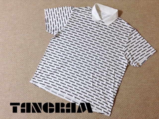 ★美品★送料安 タングラム ゴルフ メンズ 半袖ポロシャツ Lサイズ 白黒 TANGRAM GOLF TGS-MPL35拍卖