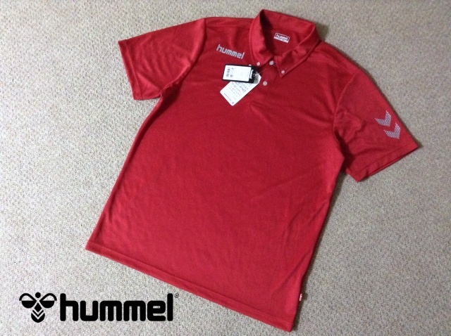 ★新品★ヒュンメル メンズ BD ドライ 半袖ポロシャツ XOサイズ ワンポイントロゴ ボタンダウン 速乾 部活 サッカー ハンド hummel HAY2069拍卖