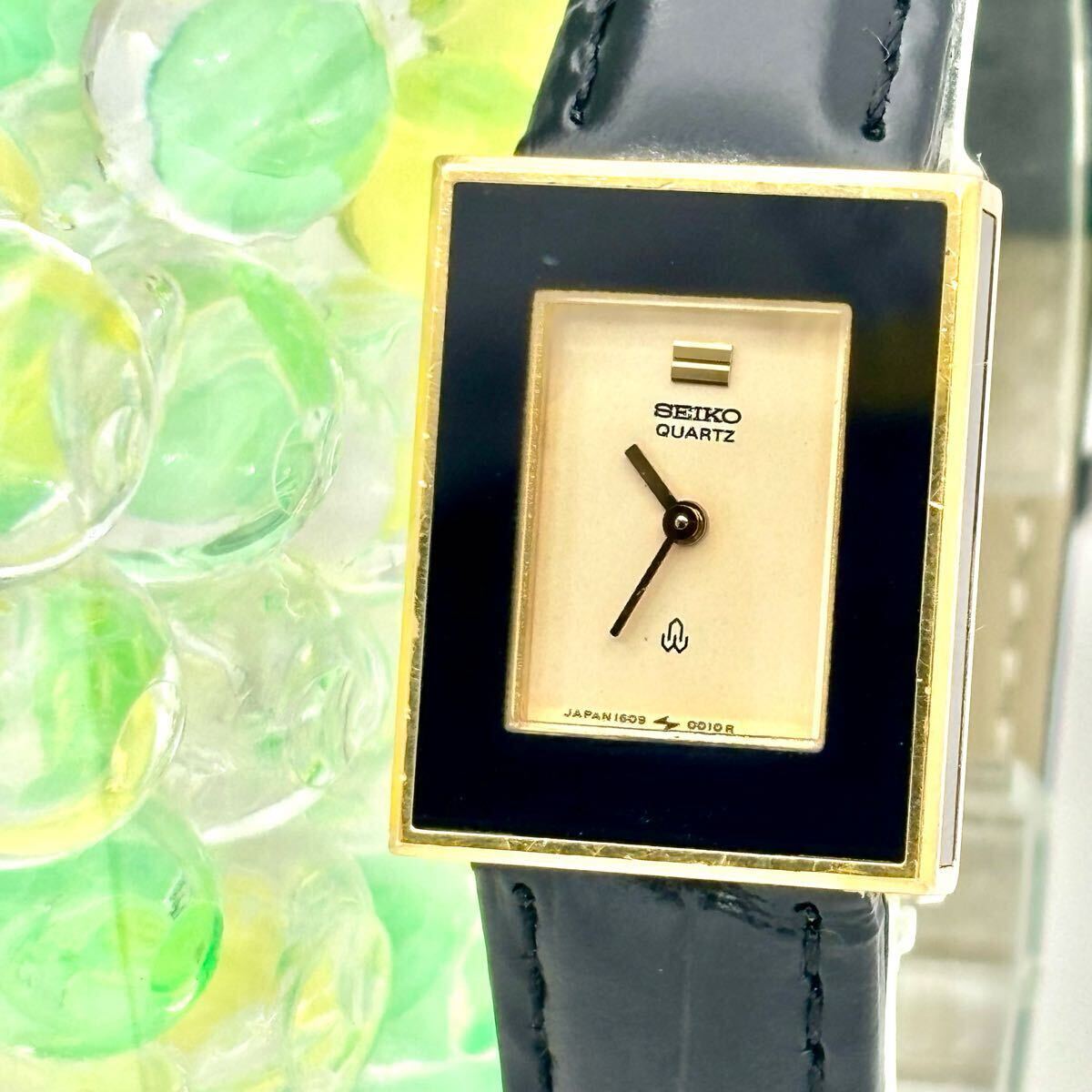 【希少/新品電池】 SEIKO セイコー プッシュリューズ レディース 腕時計 ゴールド スクエア 1609-5000 新品ベルト拍卖