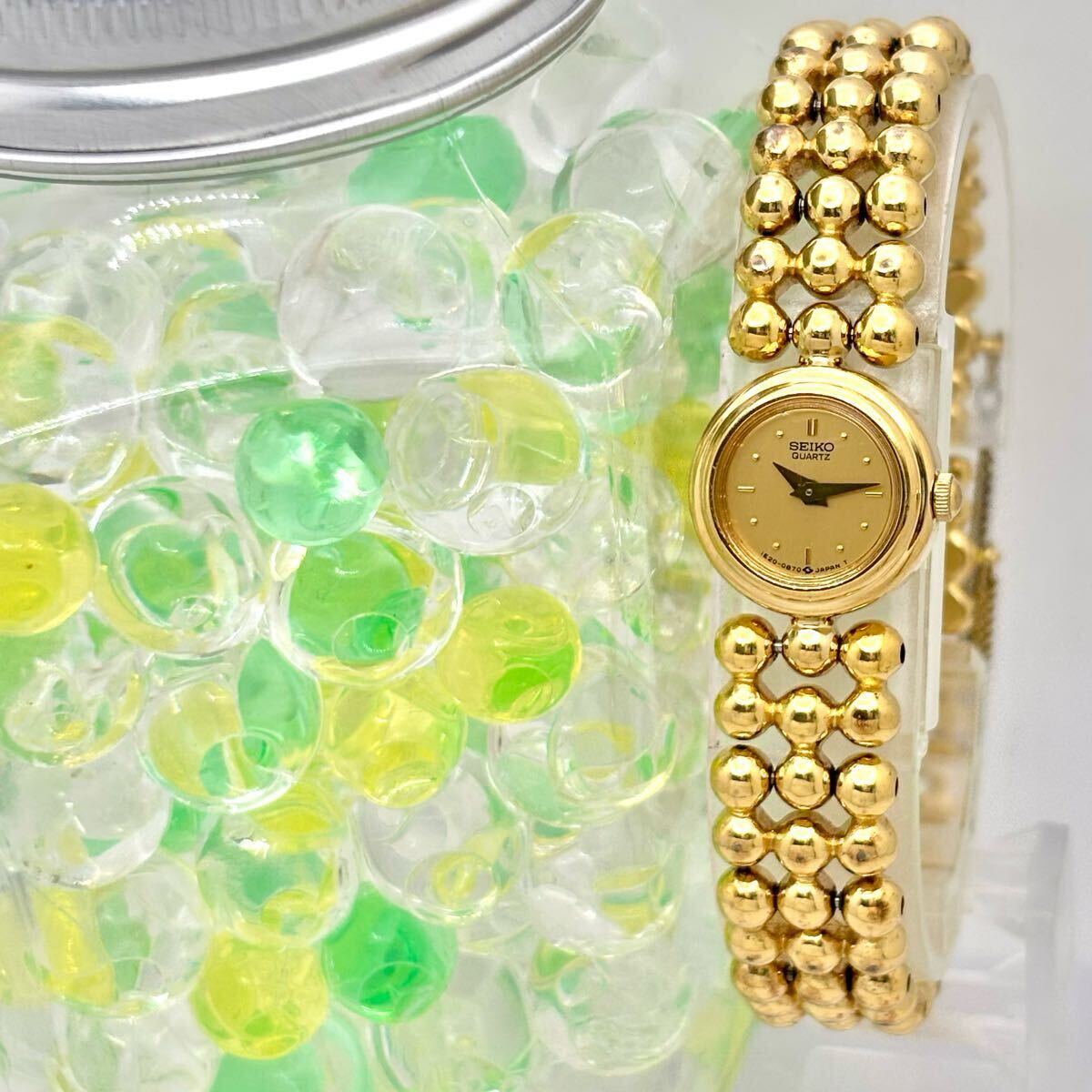 【希少品/新品電池】 SEIKO セイコー レディース 腕時計 ゴールド ドレス 1E20-0329 740278拍卖