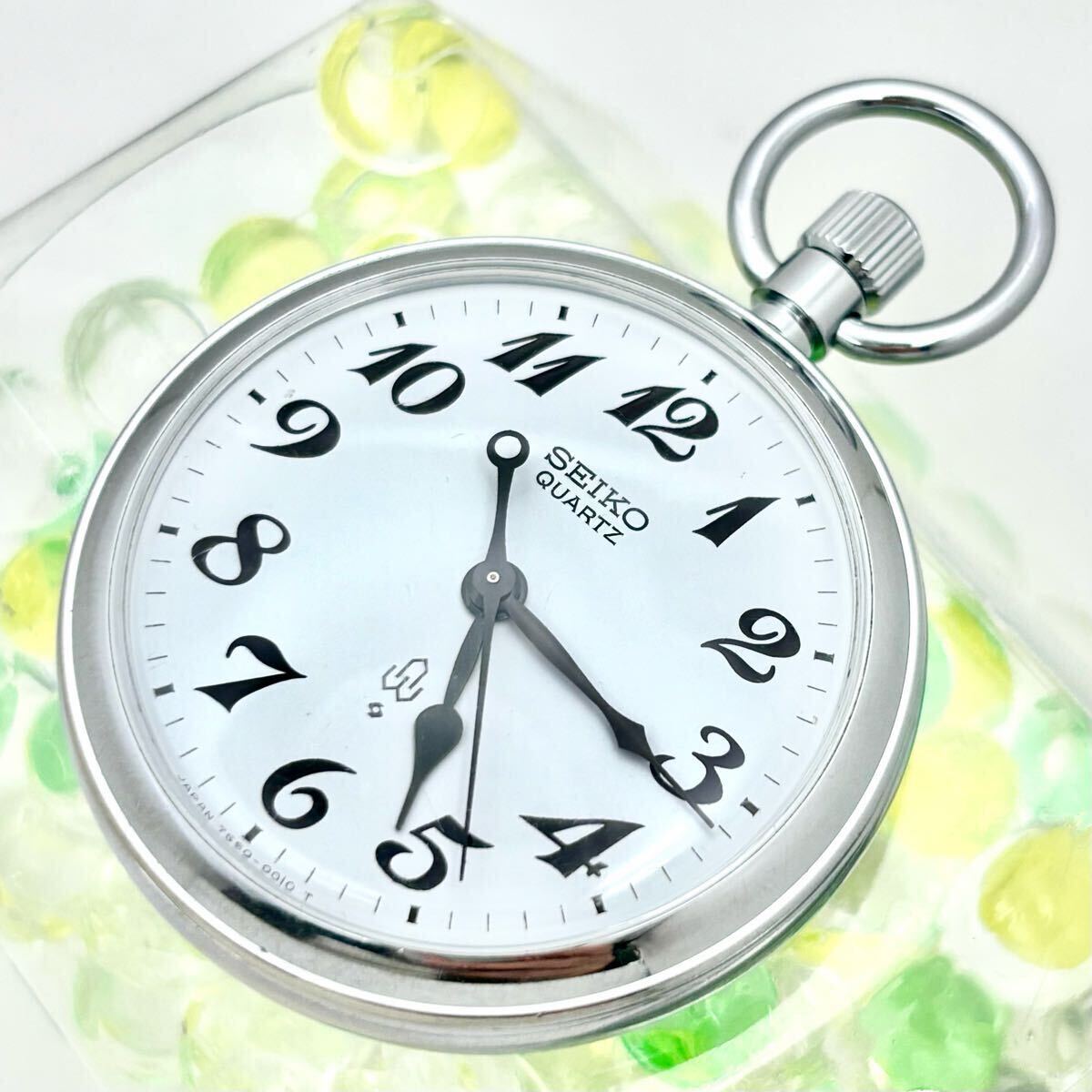 【新品電池】 SEIKO セイコー 懐中時計 鉄道時計 シルバー 7550-0010 301464拍卖