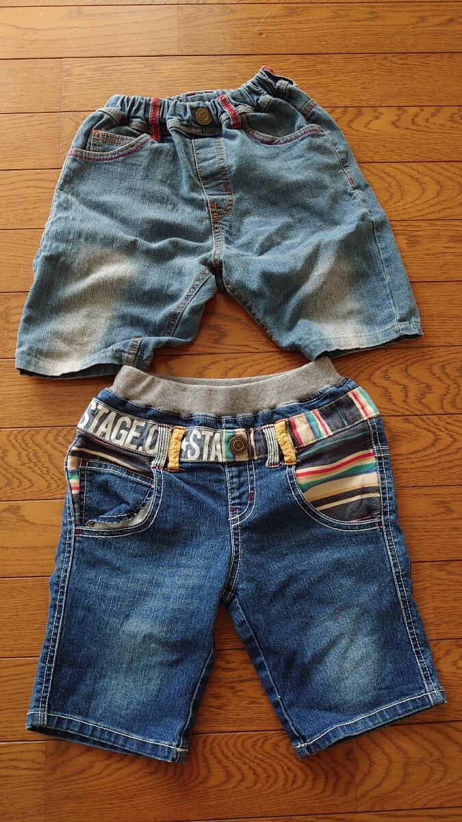 ハーフパンツ 2枚セット 120 デニム拍卖