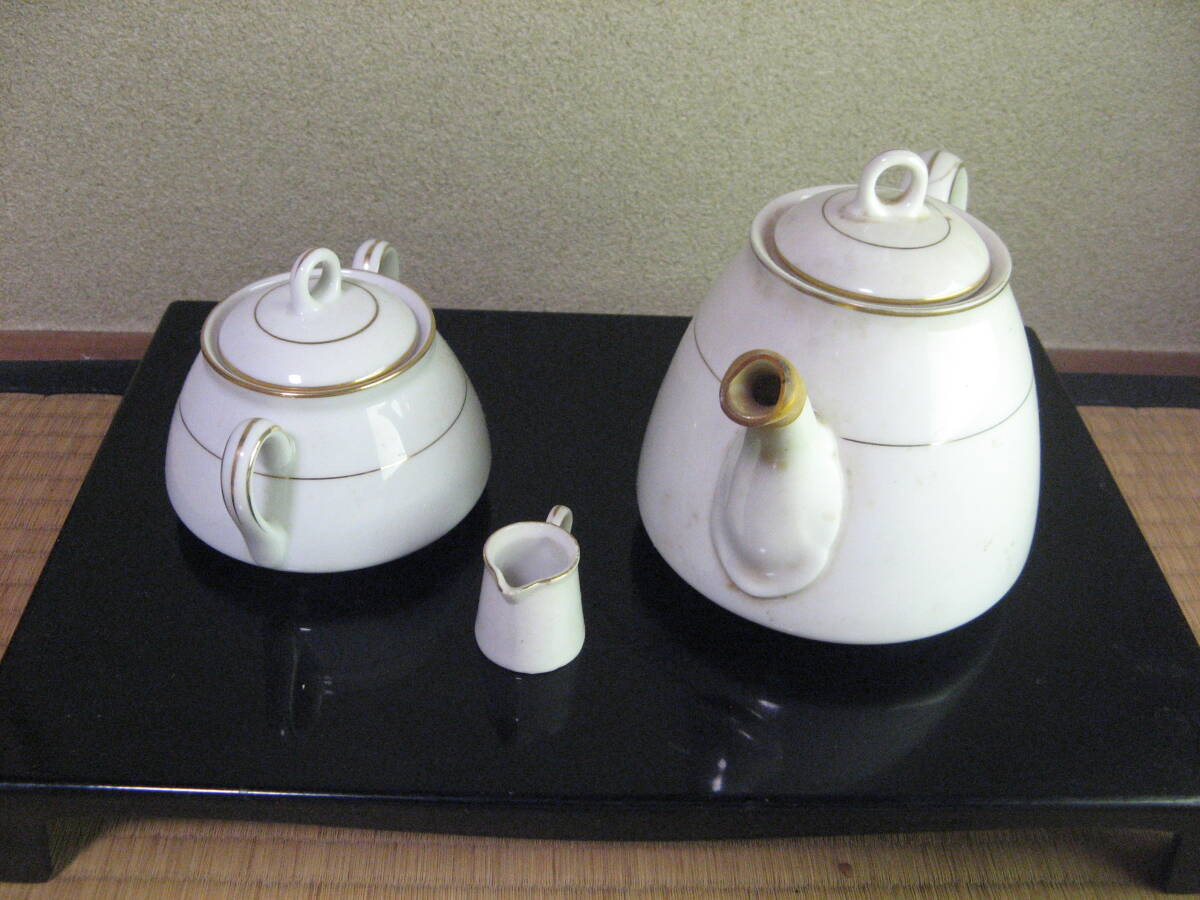 ティーポット シュガーポット Noritake 双耳壺 ミルク入れ 3個 ホワイト 同梱手渡し可拍卖