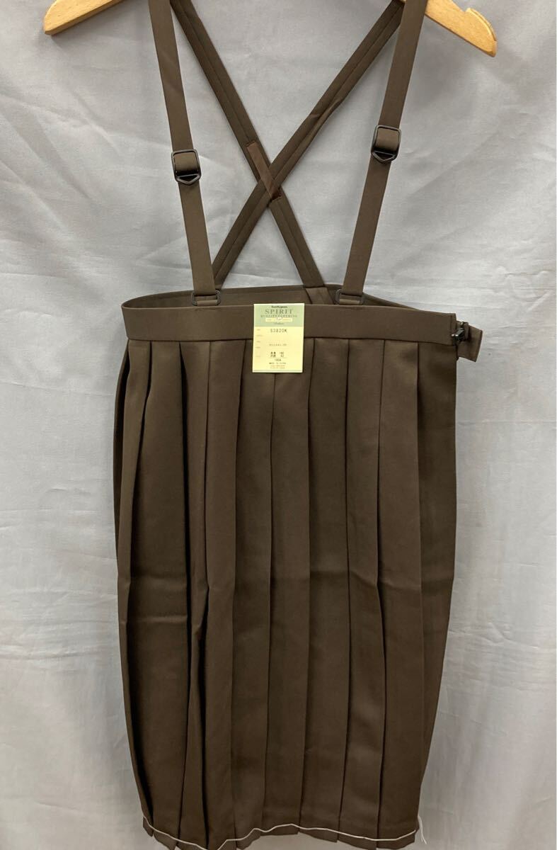ス-11 Catch 制服 スカート 160 A サイズ ブラウン 茶色 スクール ユニホーム 学生服 肩紐付 プリーツ スカート YKK ファスナー拍卖