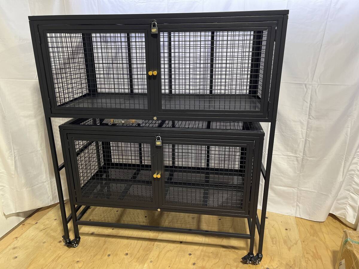 組立式 2段 キャビネットタイプ スチールラック 植物棚 軽量 アイアンラック アイアンシェルフ 高さ1360mm 幅1200mm拍卖