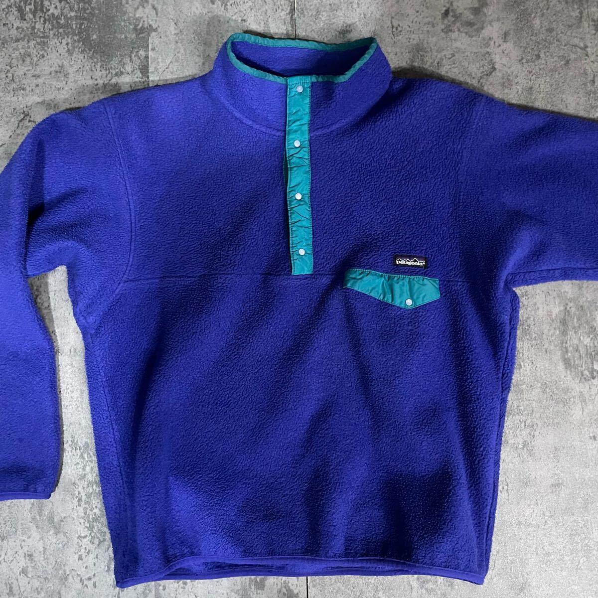 スペシャル ナイロン前立て 90s 希少 アメリカ製 ビンテージ パタゴニア シンチラスナップT USA フリース L デカタグ拍卖