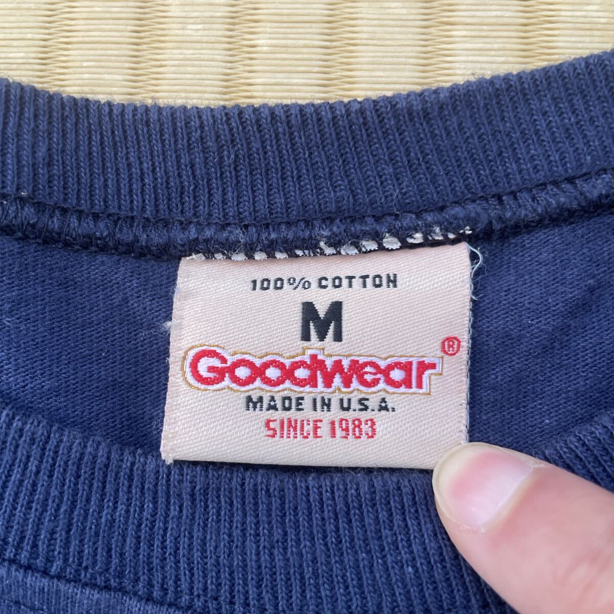 Goodwear リブTシャツ グッドウエア アメリカ製 MADE IN U.S.A. 半袖Tシャツ ネイビー 無地Tシャツ拍卖