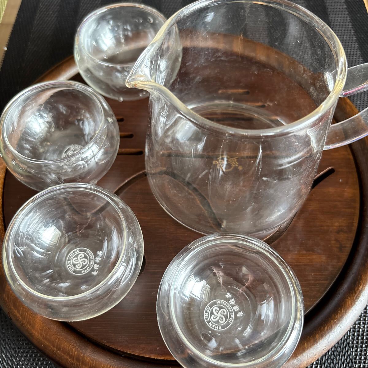 ガラス製茶器セット 茶碗4個拍卖