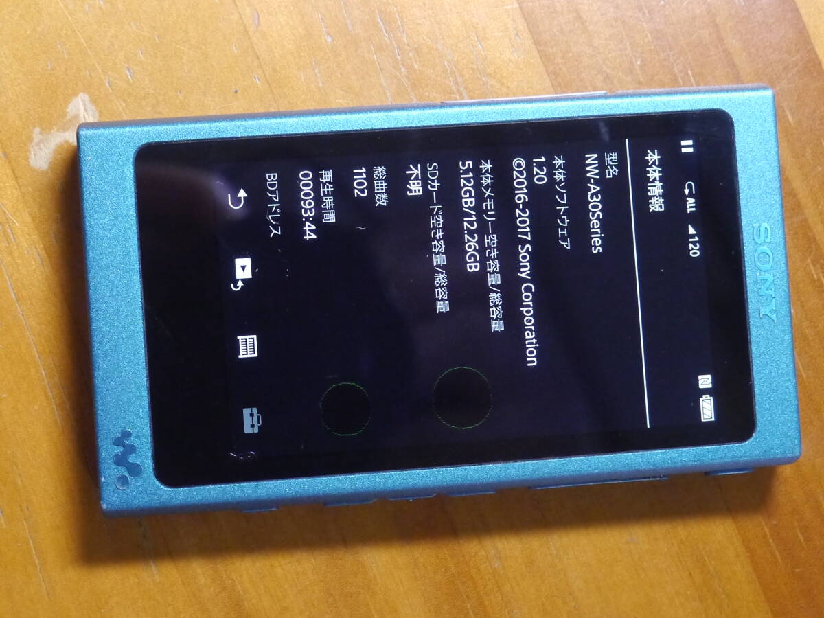 SONY NW-A35(16GB) 色:ビリジアンブルー *used/稼働品 拍卖