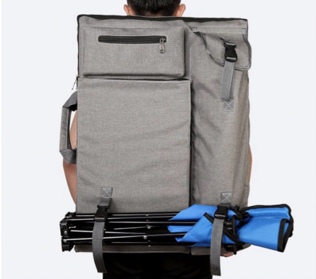 アート製図板 キャンバス 絵画画材 スケッチツールセット 防水2WAYバッグ/リュック グレー【新品未使用】アーティスト 旅行 移 DJ1341拍卖