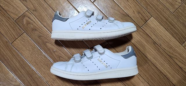 アディダス_スタンスミスベルクロ_カカト_灰_本革_EE8542_24cm_2018年_0841拍卖