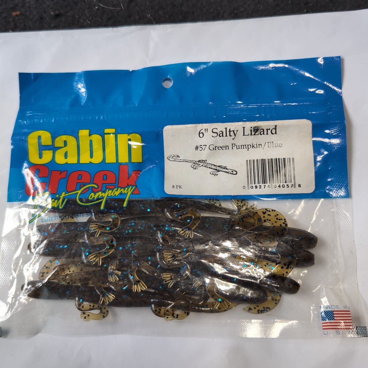 ■未使用■キャビンクリーク■ソルティリザード■6インチ、8本入り、グリーンパンプキンブルー拍卖